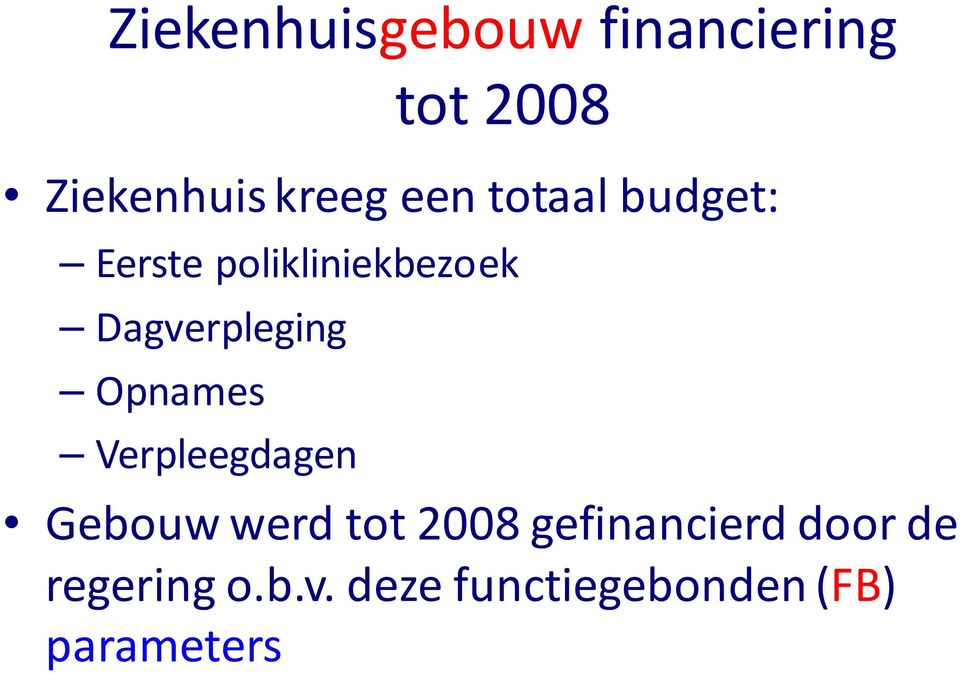 Dagverpleging Opnames Verpleegdagen Gebouw werd tot 2008