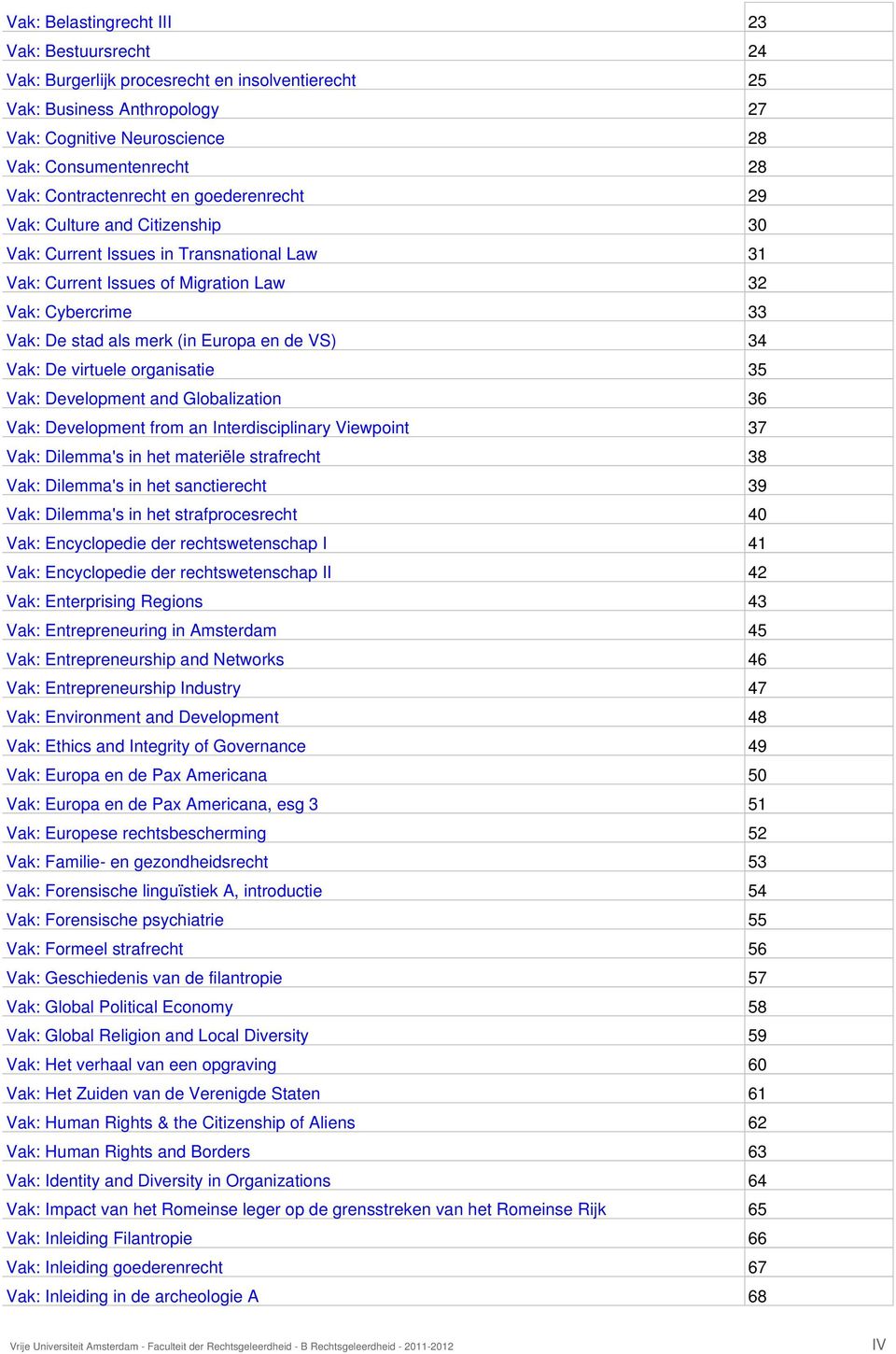 Europa en de VS) 34 Vak: De virtuele organisatie 35 Vak: Development and Globalization 36 Vak: Development from an Interdisciplinary Viewpoint 37 Vak: Dilemma's in het materiële strafrecht 38 Vak: