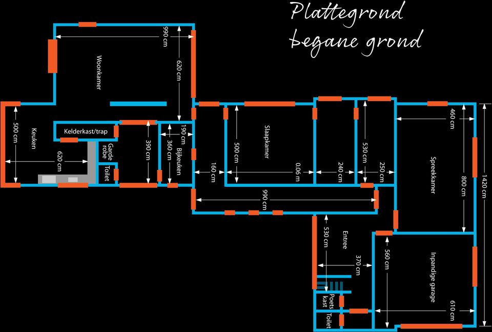 500 cm Slaapkamer 990 cm 0.