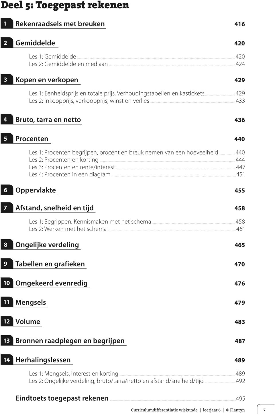 hoeveelheid 440 Les 2: Procenten en korting 444 Les 3: Procenten en rente/interest 447 Les 4: Procenten in een diagram 451 6 Oppervlakte 455 7 Afstand, snelheid en tijd 458 Les 1: Begrippen.