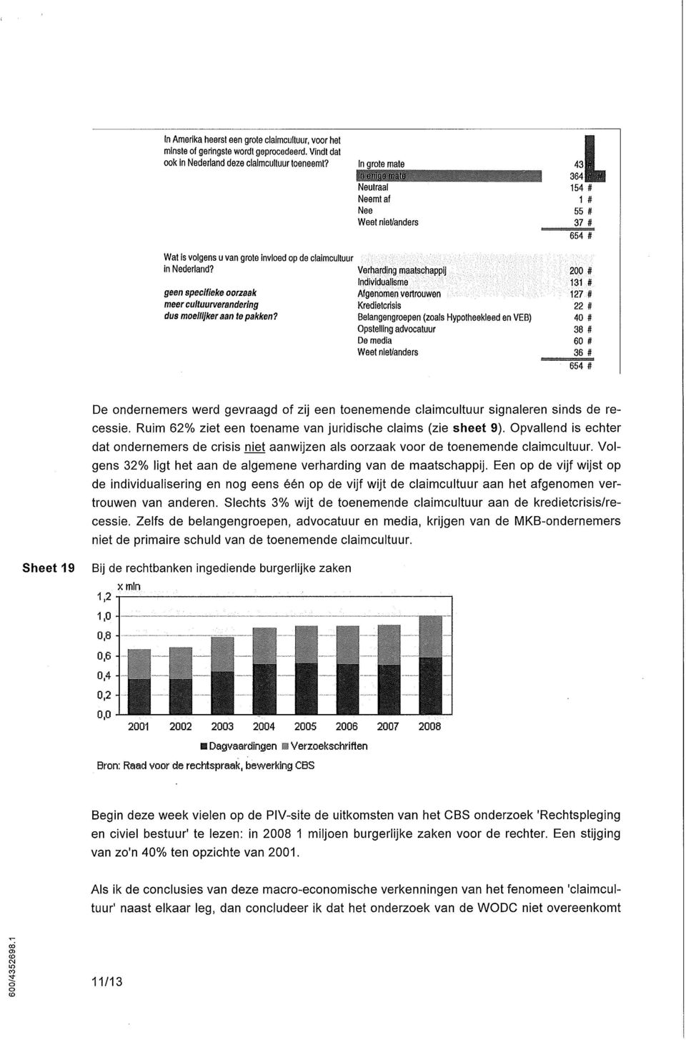 Verharding maatschappij : ^ : 200 # Individualisme 131 # geen specifieke oorzaak Afgenomen vertrouwen 127 # meer cultuurverandering Kredietcrisis 22 # dus moellllkeraan te pakken?