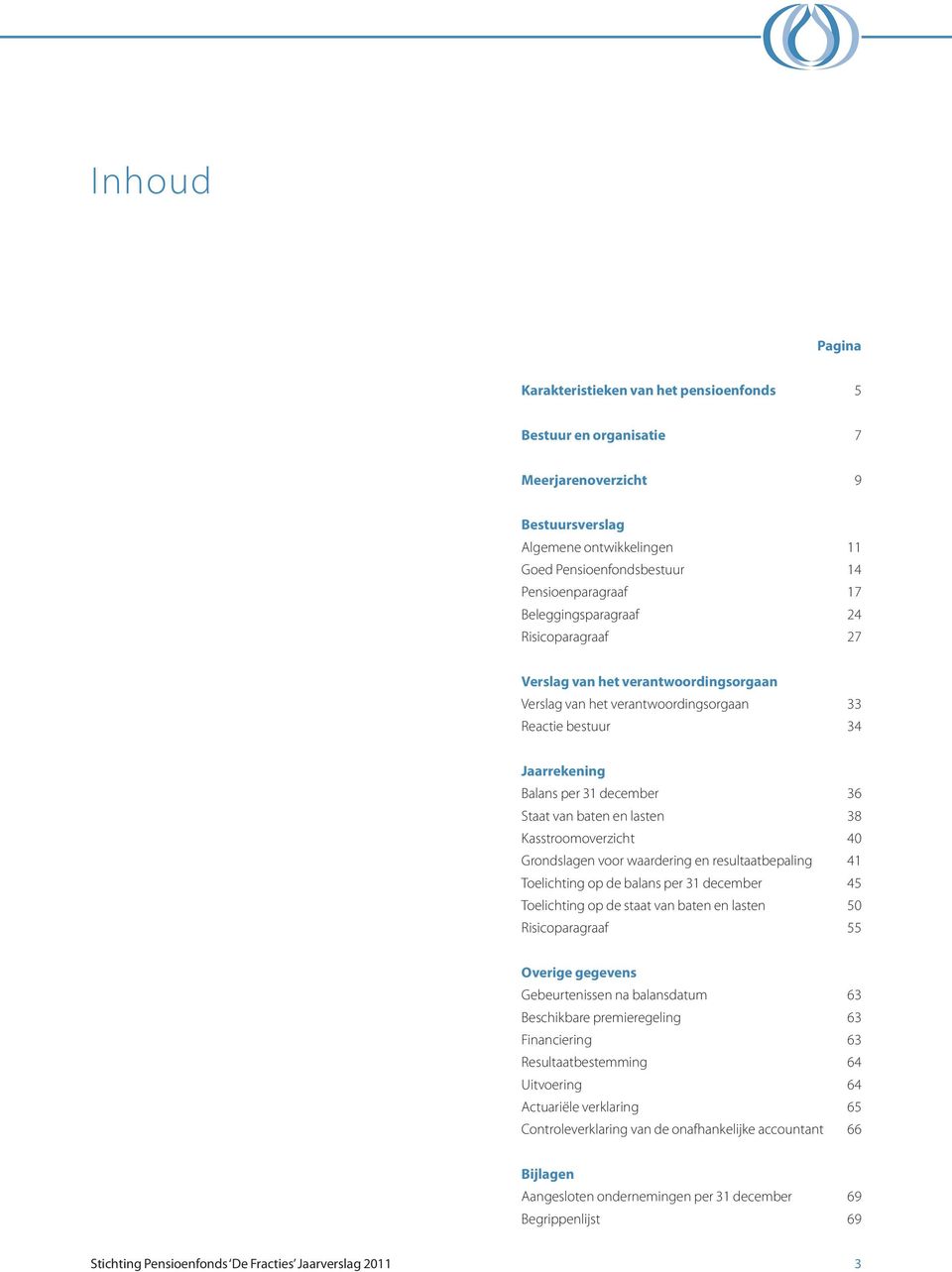 lasten 38 Kasstroomoverzicht 40 Grondslagen voor waardering en resultaatbepaling 41 Toelichting op de balans per 31 december 45 Toelichting op de staat van baten en lasten 50 Risicoparagraaf 55