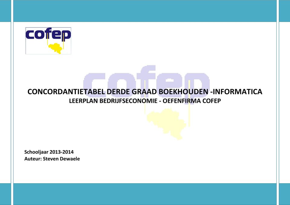 BEDRIJFSECONOMIE - OEFENFIRMA COFEP