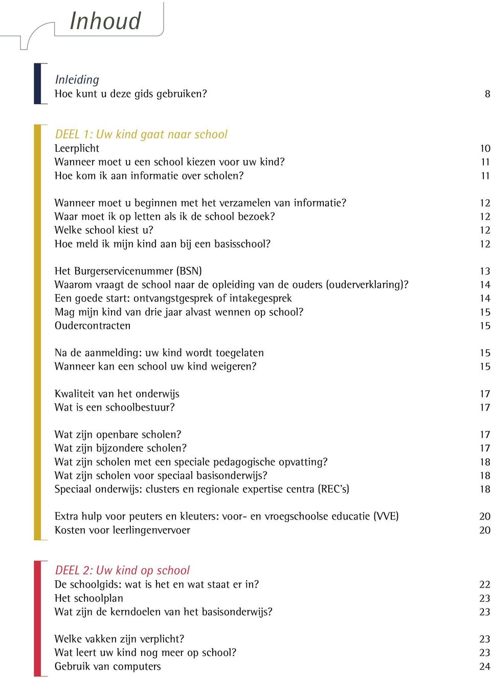 12 Het Burgerservicenummer (BSN) 13 Waarom vraagt de school naar de opleiding van de ouders (ouderverklaring)?