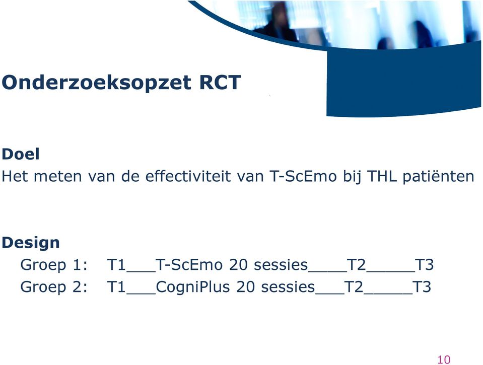 patiënten Design Groep 1: T1 T-ScEmo 20