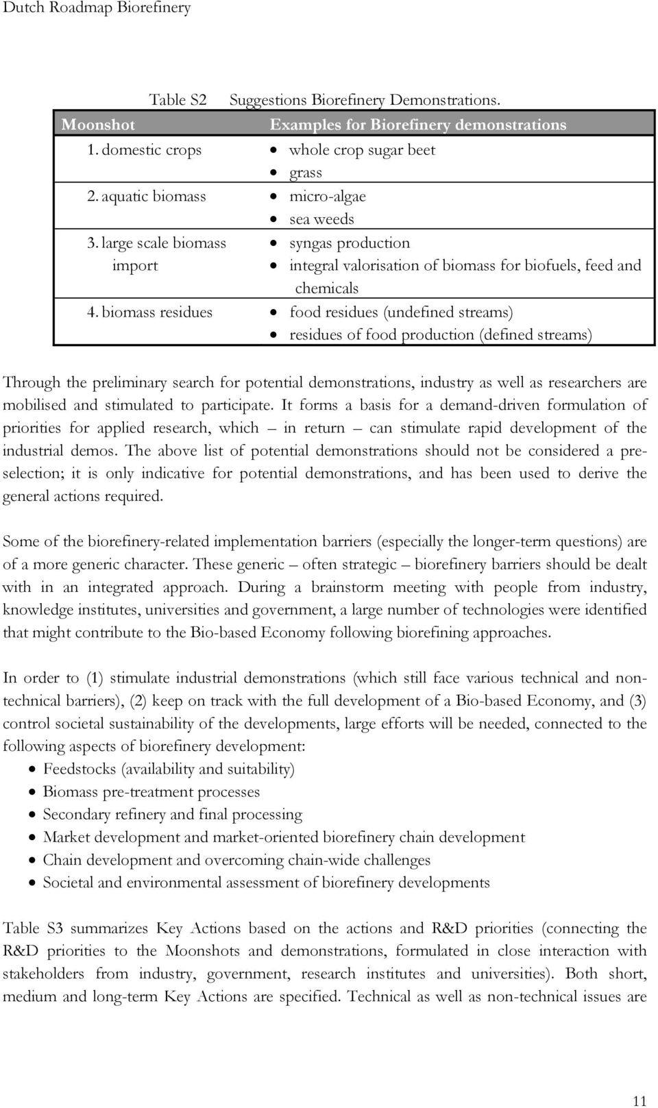 biomass residues food residues (undefined streams) residues of food production (defined streams) Through the preliminary search for potential demonstrations, industry as well as researchers are