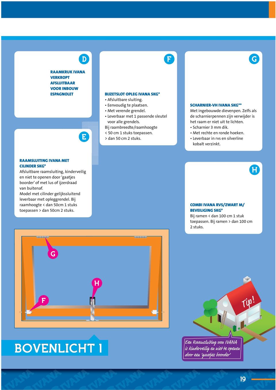 Zelfs als de scharnierpennen zijn verwijder is het raam er niet uit te lichten. Scharnier 3 mm dik. Met rechte en ronde hoeken. Leverbaar in rvs en silverline kobalt verzinkt.