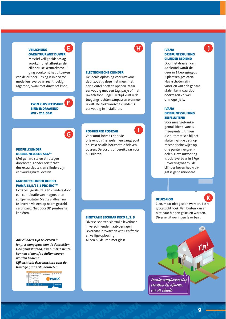 zonder certificaat dus extra sleutels en cilinders zijn eenvoudig na te leveren. F G H LCTRONISCH CILINR e ideale oplossing voor uw voordeur zodat u deze niet meer met een sleutel hoeft te openen.