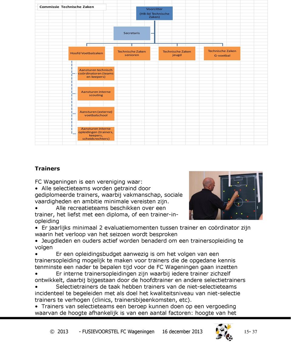 vereniging waar: Alle selectieteams worden getraind door gediplomeerde trainers, waarbij vakmanschap, sociale vaardigheden en ambitie minimale vereisten zijn.