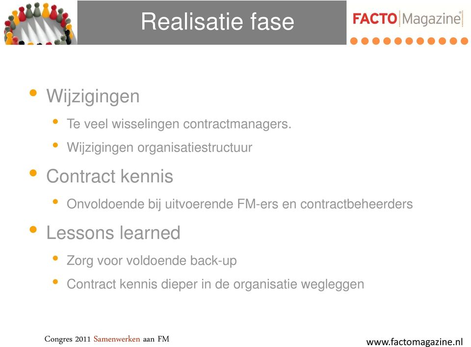 uitvoerende FM-ers en contractbeheerders Lessons learned Zorg voor