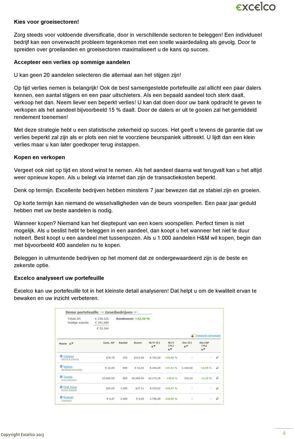 Accepteer een verlies op sommige aandelen U kan geen 20 aandelen selecteren die allemaal aan het stijgen zijn! Op tijd verlies nemen is belangrijk!