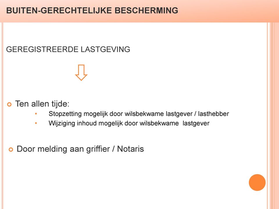 wilsbekwame lastgever / lasthebber Wijziging inhoud