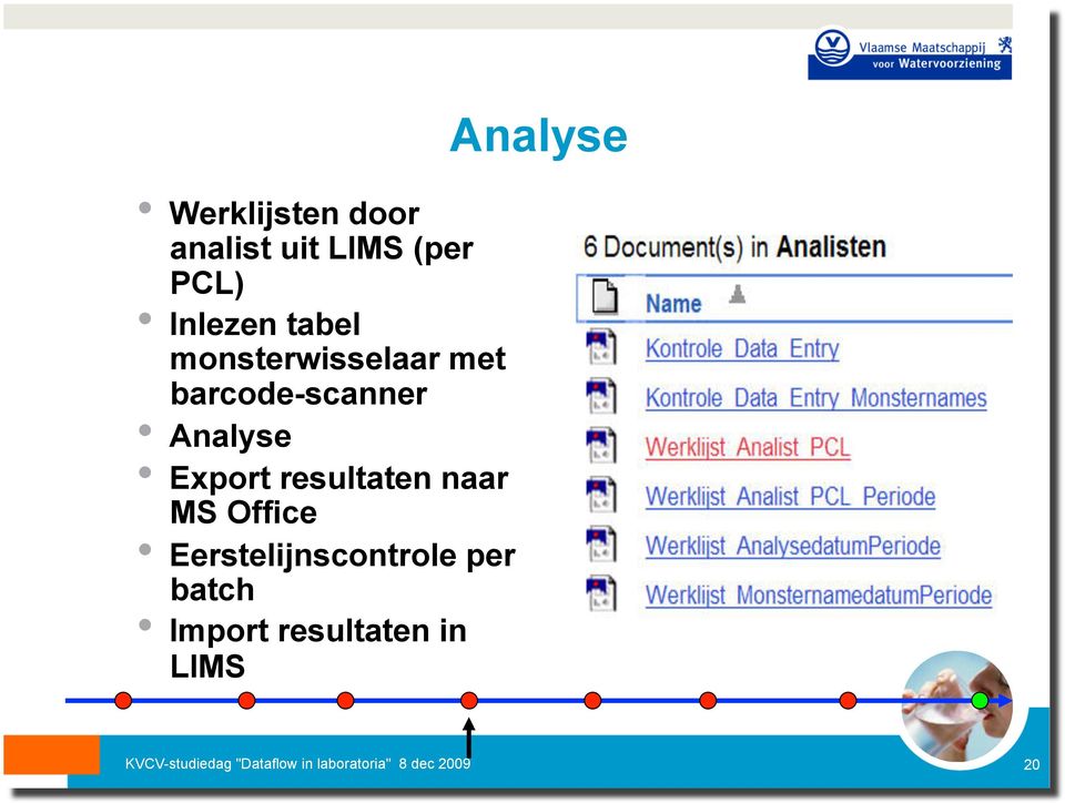 naar MS Office Eerstelijnscontrole per batch Import resultaten