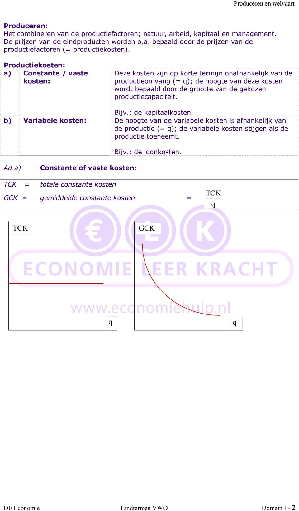 gekozen productiecapaciteit. Bijv.