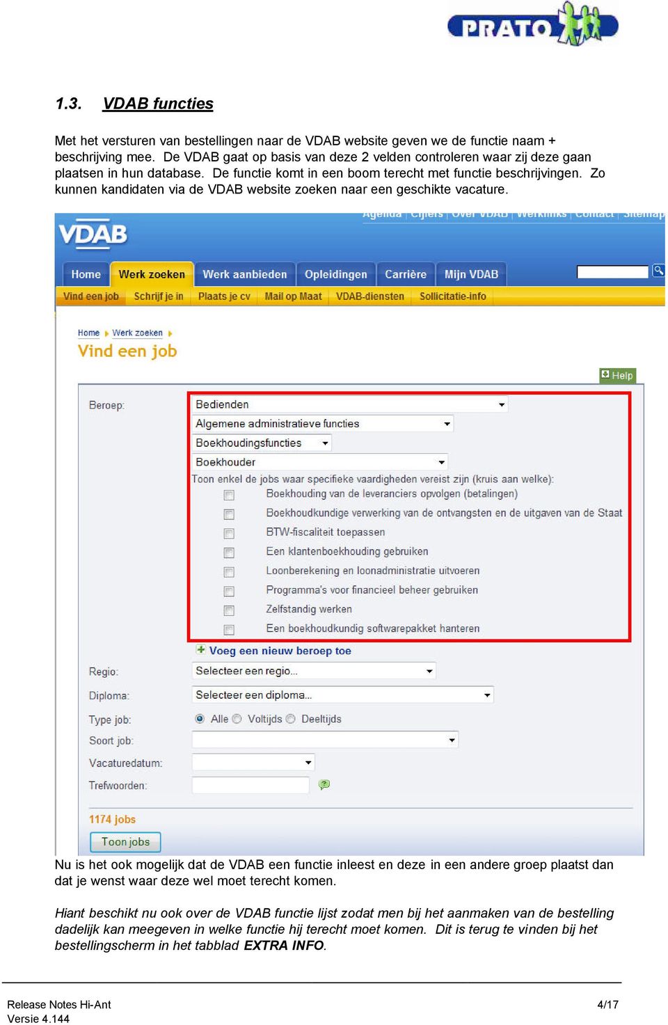 Zo kunnen kandidaten via de VDAB website zoeken naar een geschikte vacature.