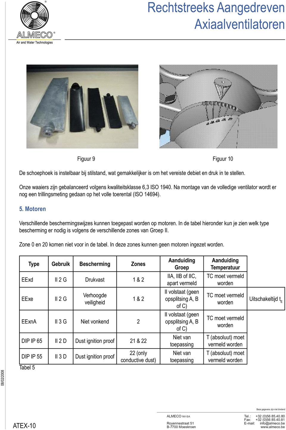 Motoren Verschillende beschermingswijzes kunnen toegepast worden op motoren. In de tabel hieronder kun je zien welk type bescherming er nodig is volgens de verschillende zones van Groep II.