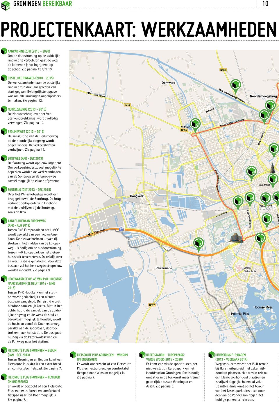 Belangrijkste opgave was om alle kruisingen ongelijkvloers te maken. Zie pagina 12.