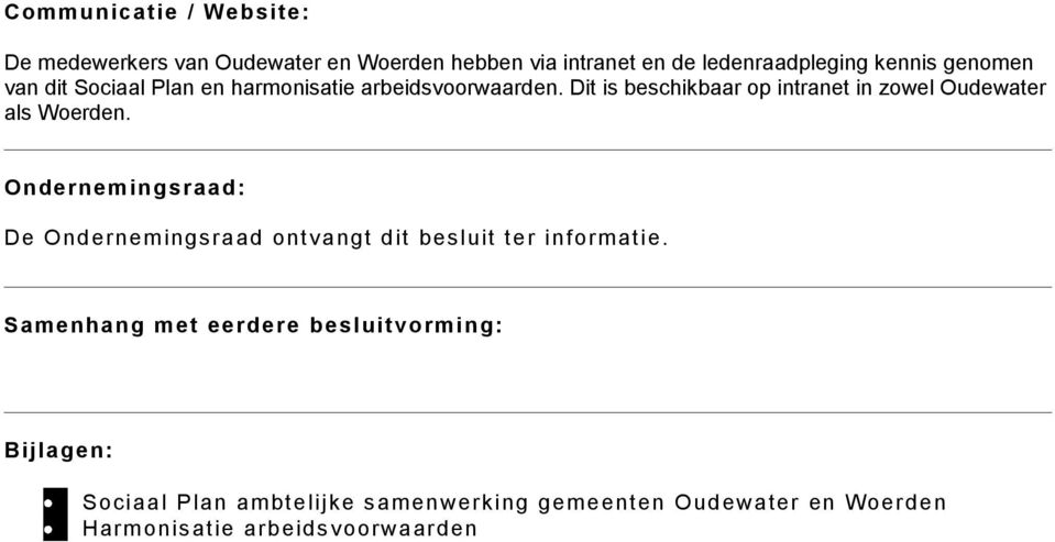 Dit is beschikbaar op intranet in zowel Oudewater als Woerden.