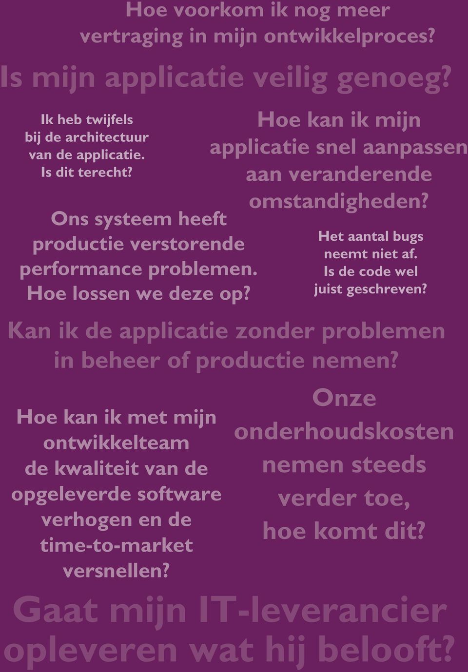 Kan ik de applicatie zonder problemen in beheer of productie nemen?