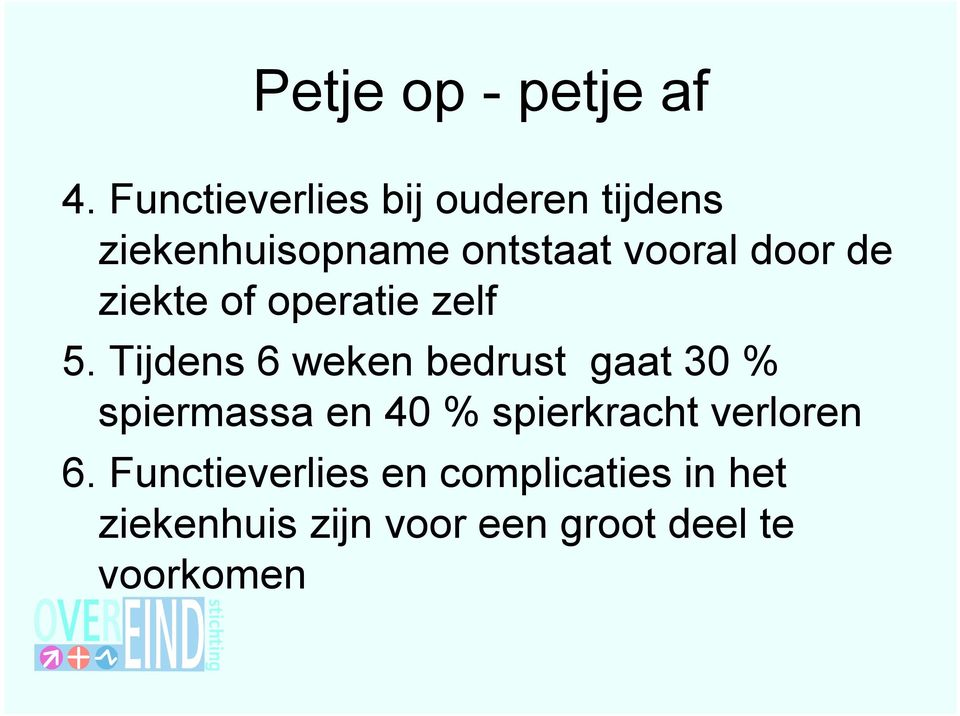 de ziekte of operatie zelf 5.