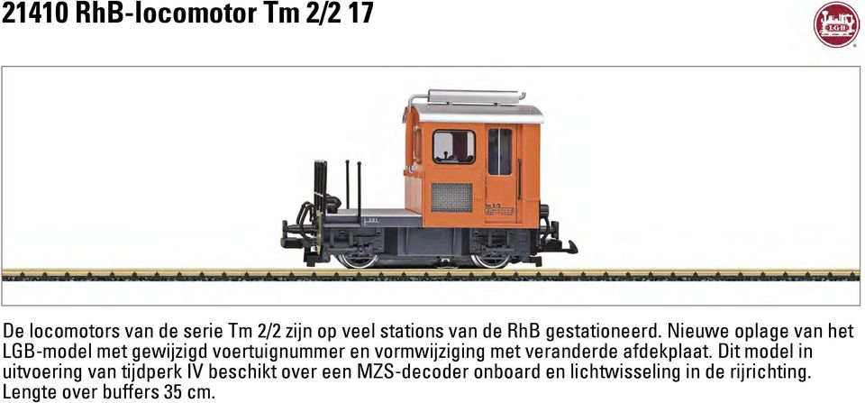 Nieuwe oplage van het LGB-model met gewijzigd voertuignummer en vormwijziging met