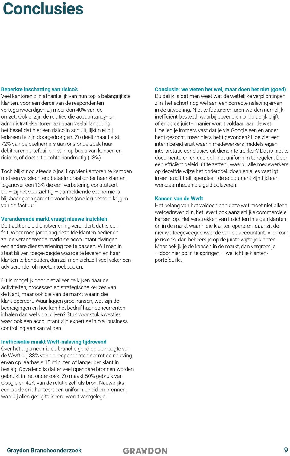 Zo deelt maar liefst 72% van de deelnemers aan ons onderzoek haar debiteurenportefeuille niet in op basis van kansen en risico s, of doet dit slechts handmatig (18%).