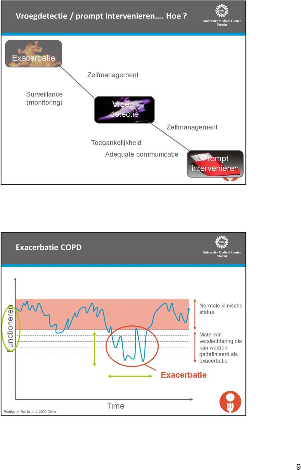 Toegankelijkheid Adequate communicatie Prompt intervenieren Exacerbatie COPD Normale