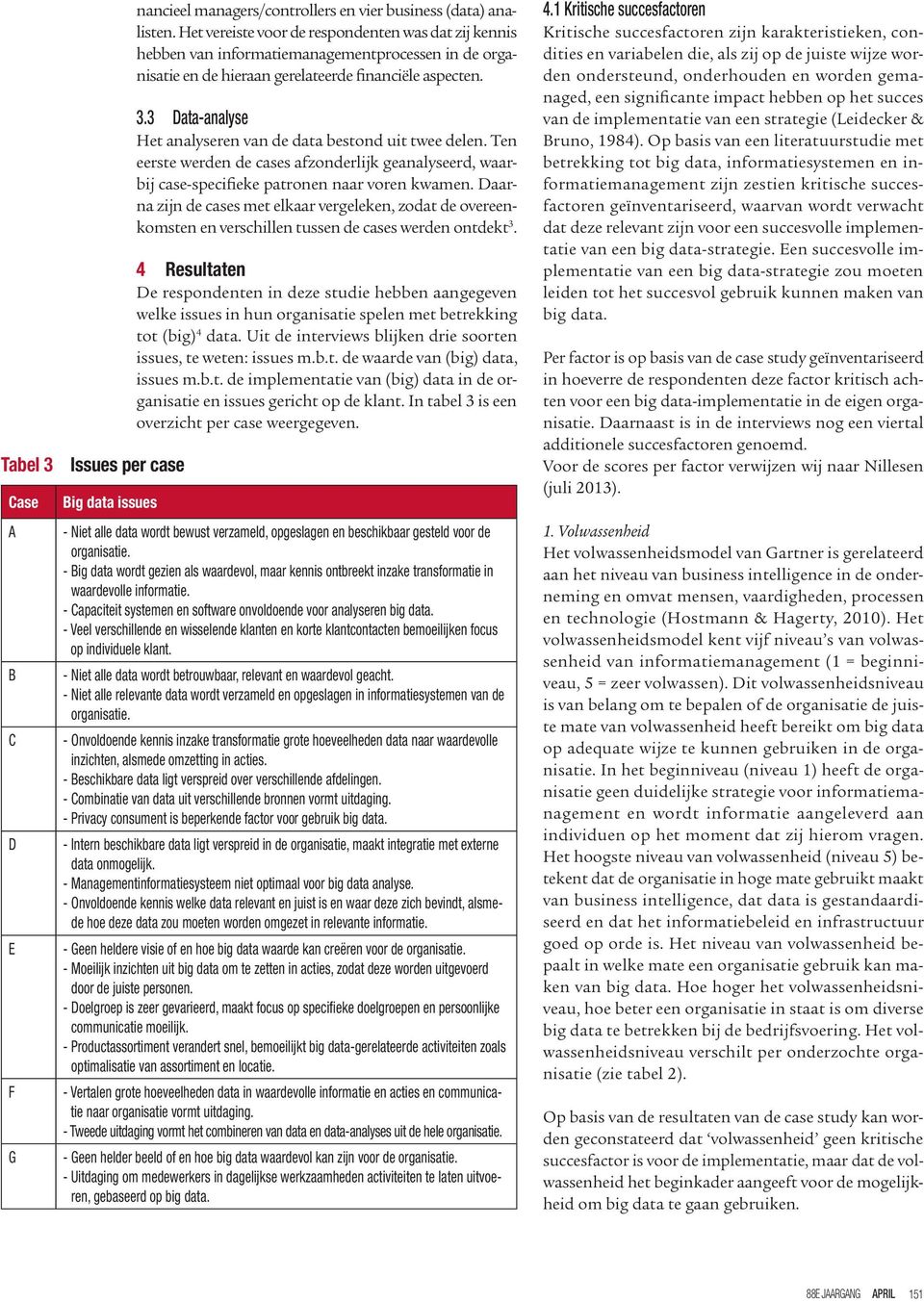 3 Data-analyse Het analyseren van de data bestond uit twee delen. Ten eerste werden de cases afzonderlijk geanalyseerd, waarbij case-specifieke patronen naar voren kwamen.