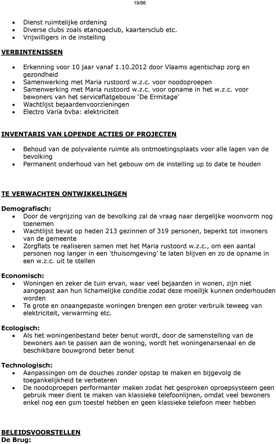 ap zorg en gezondheid Samenwerking met Maria rustoord w.z.c.