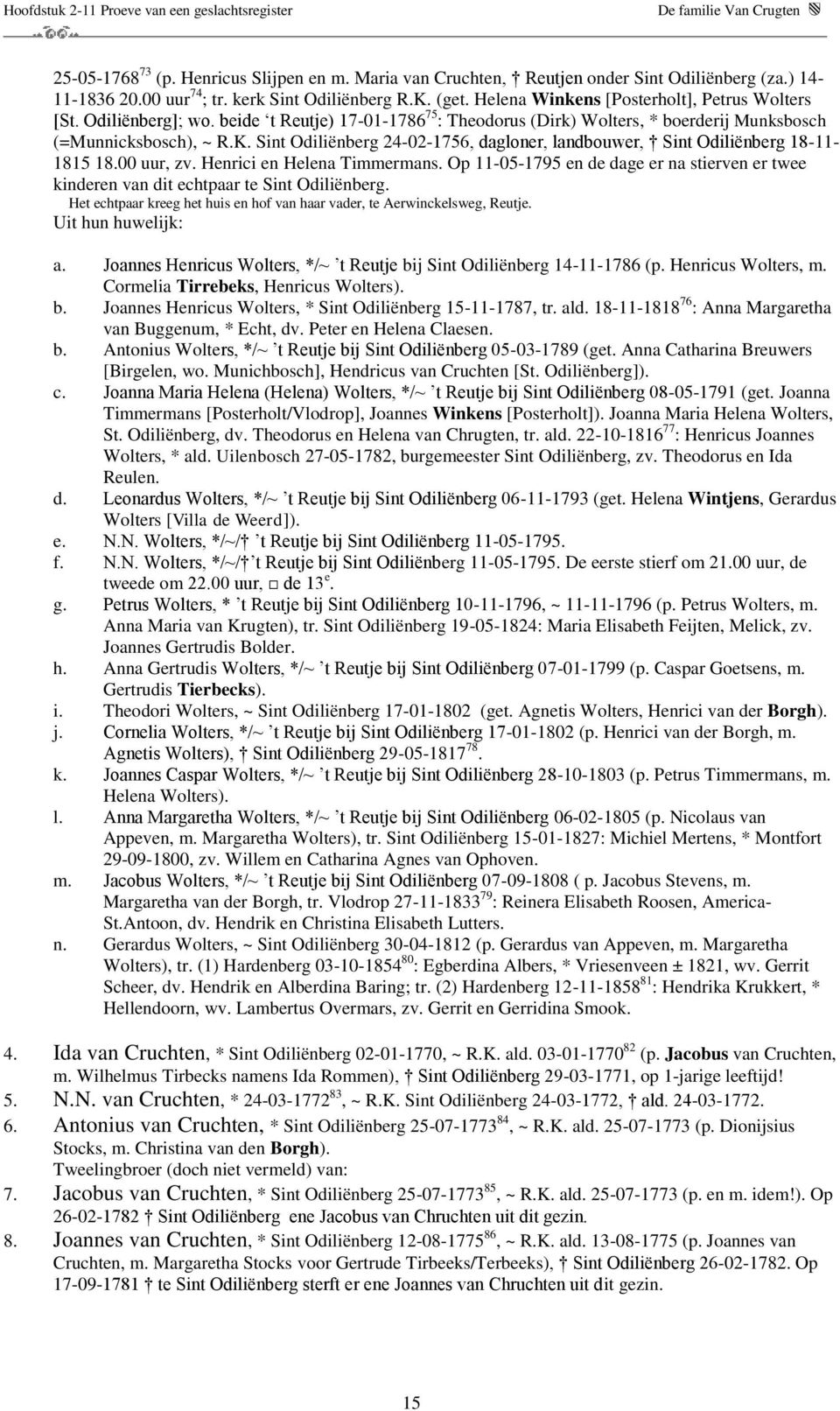 Sint Odiliënberg 24-02-1756, dagloner, landbouwer, Sint Odiliënberg 18-11- 1815 18.00 uur, zv. Henrici en Helena Timmermans.