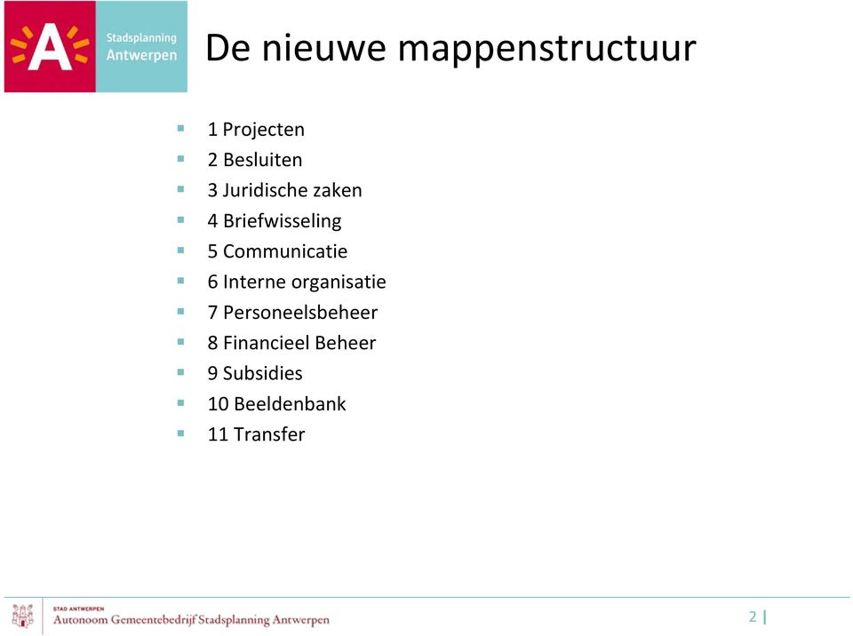 Interne organisatie 7 Personeelsbeheer 8