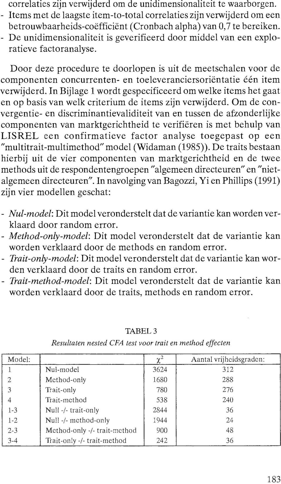 - De unidimensionaliteit is geverifieerd door middel van een exploratieve factoranalyse.