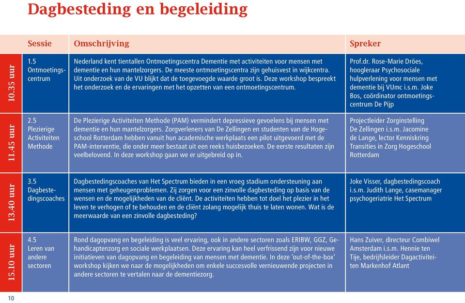 Uit onderzoek van de VU blijkt dat de toegevoegde waarde groot is. Deze workshop bespreekt het onderzoek en de ervaringen met het opzetten van een ontmoetingscentrum. Prof.dr.