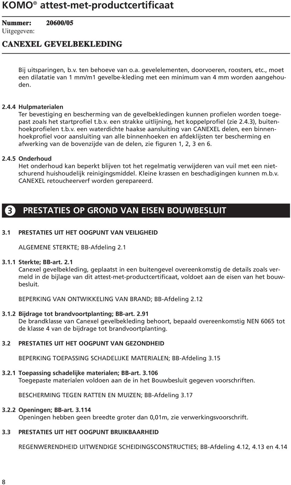 4.3), buitenhoekprofielen t.b.v.