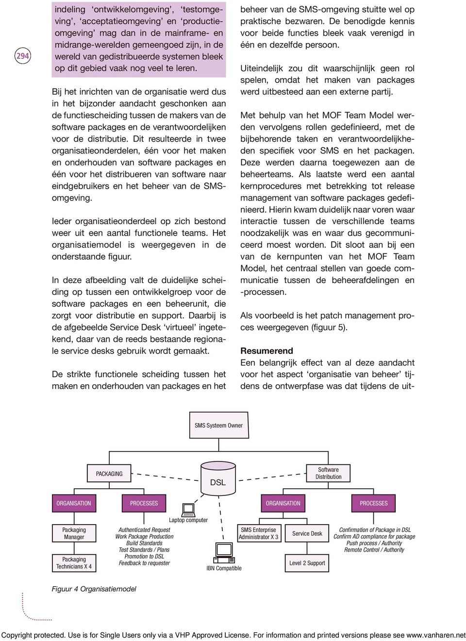 Bij het inrichten van de organisatie werd dus in het bijzonder aandacht geschonken aan de functiescheiding tussen de makers van de software packages en de verantwoordelijken voor de distributie.