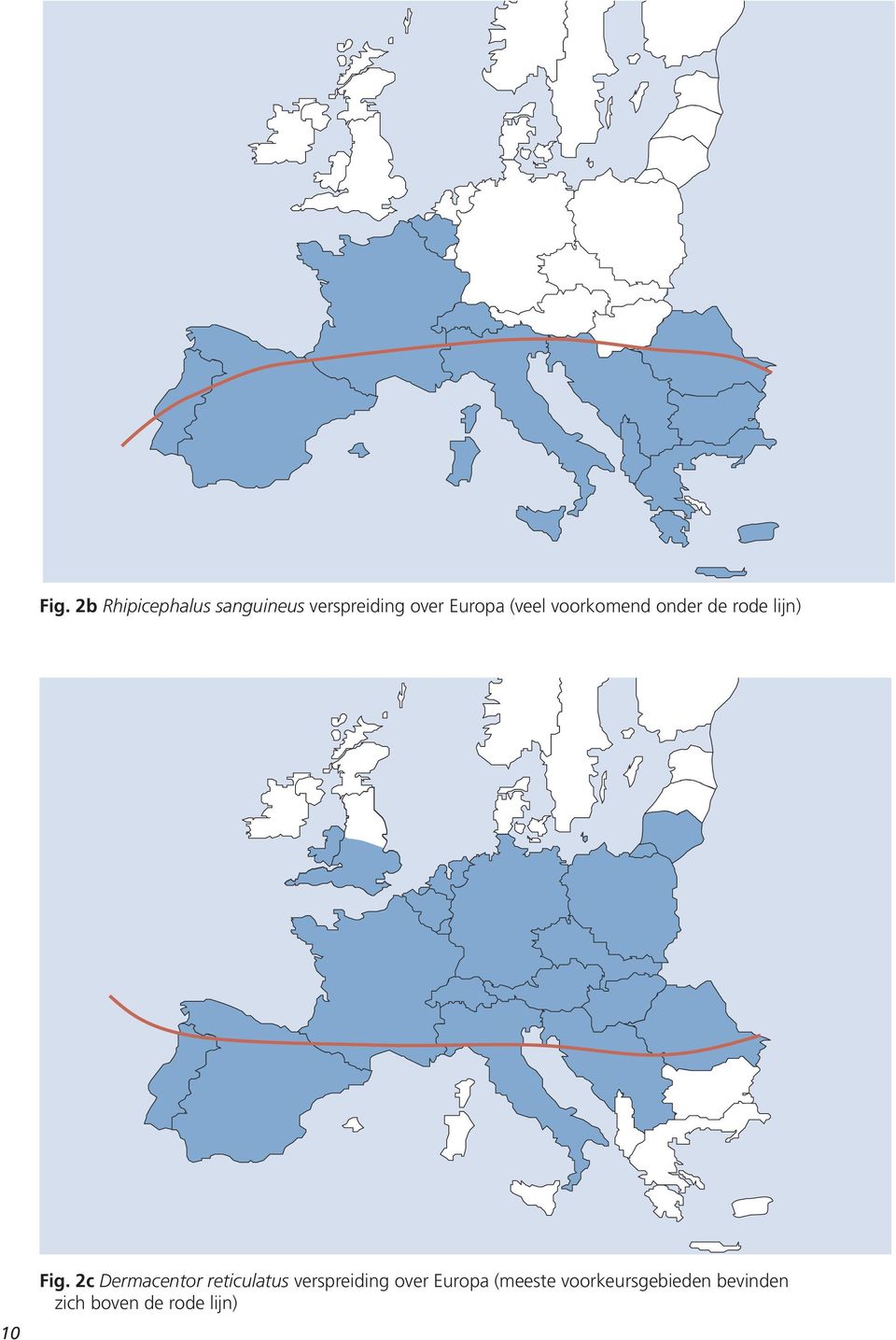 2c Dermacentor reticulatus verspreiding over Europa