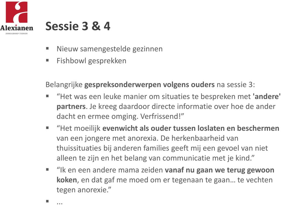 Het moeilijk evenwicht als ouder tussen loslaten en beschermen van een jongere met anorexia.