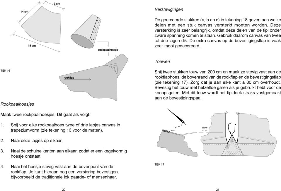 De extra canvas op de bevestigingsflap is vaak zeer mooi gedecoreerd.