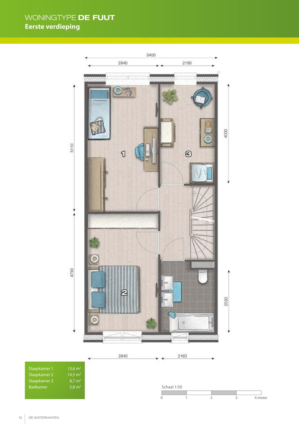 2 Slaapkamer 3 8,7 m 2 Badkamer 5,8 m 2