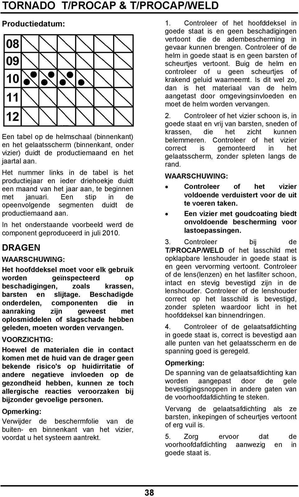 In het onderstaande voorbeeld werd de component geproduceerd in juli 2010.