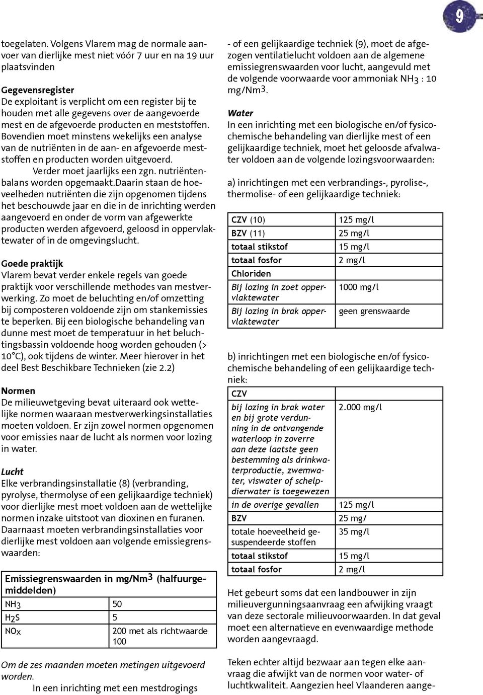 aangevoerde mest en de afgevoerde producten en meststoffen. Bovendien moet minstens wekelijks een analyse van de nutriënten in de aan- en afgevoerde meststoffen en producten worden uitgevoerd.