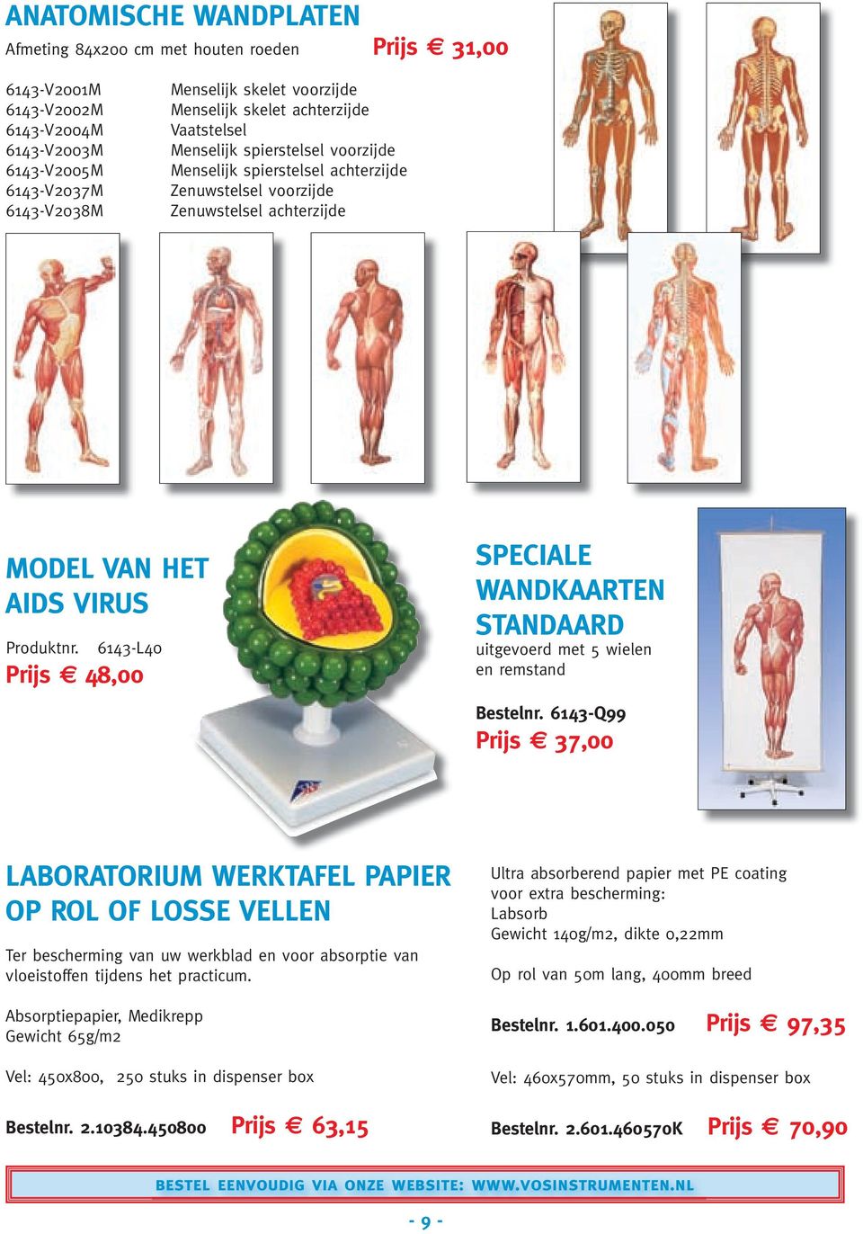 6143-L40 Prijs 48,00 SPECIALE WANDKAARTEN STANDAARD uitgevoerd met 5 wielen en remstand Bestelnr.