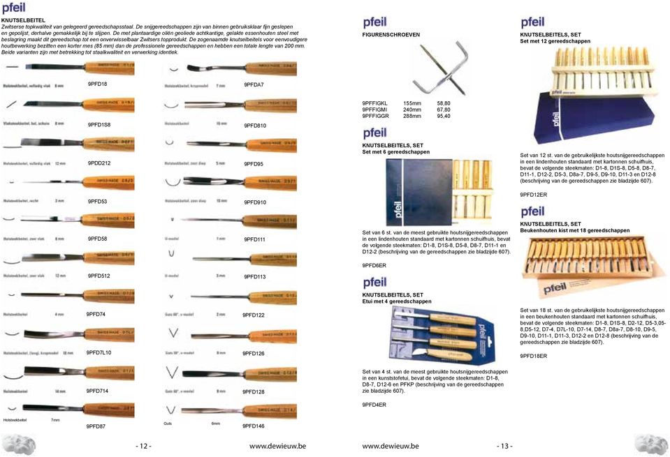 De zogenaamde knutselbeitels voor eenvoudigere houtbewerking bezitten een korter mes (85 mm) dan de professionele gereedschappen en hebben een totale lengte van 200 mm.