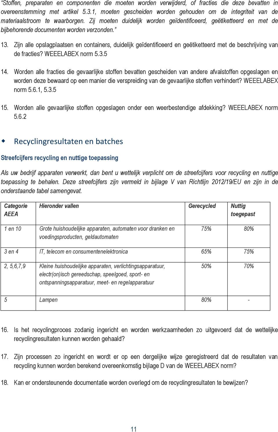 Zij moeten duidelijk worden geïdentificeerd, geëtiketteerd en met de bijbehorende documenten worden verzonden. 13.