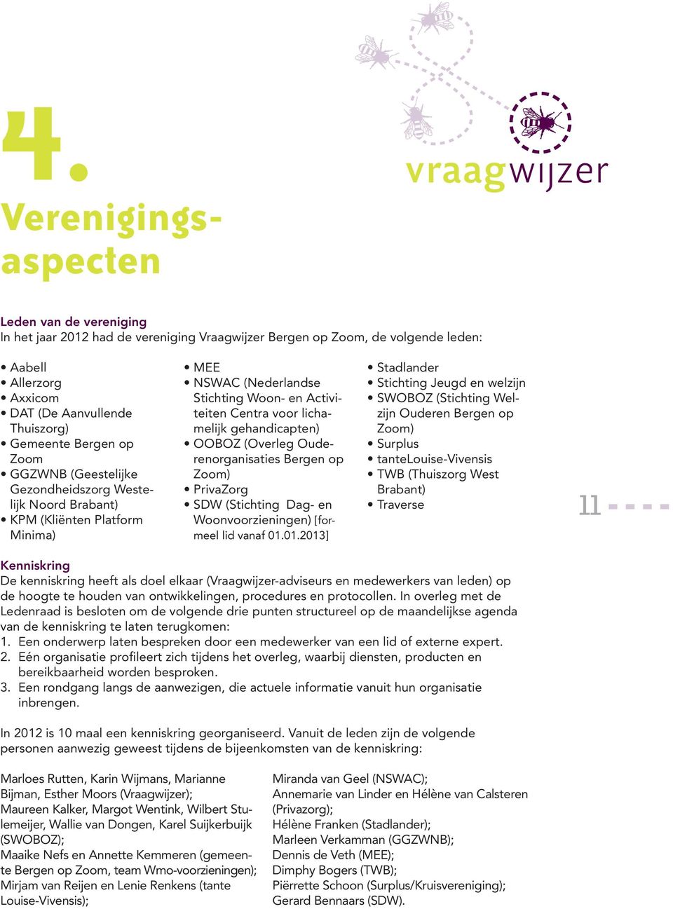 gehandicapten) OOBOZ (Overleg Ouderenorganisaties Bergen op Zoom) PrivaZorg SDW (Stichting Dag- en Woonvoorzieningen) [formeel lid vanaf 01.