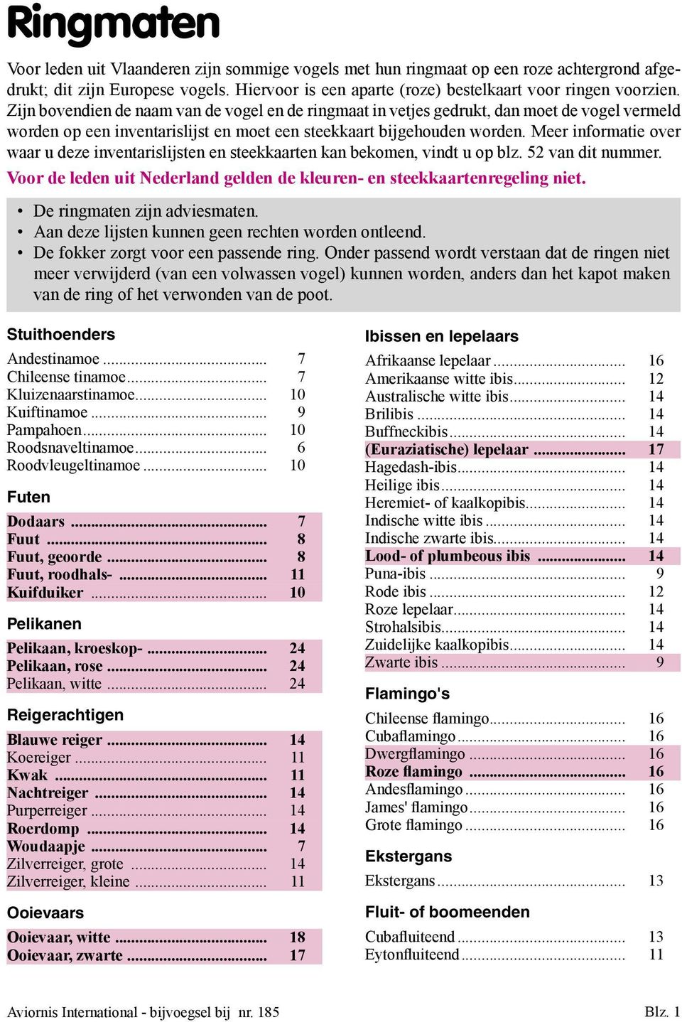 Meer informatie over waar u deze inventarislijsten en steekkaarten kan bekomen, vindt u op blz. 52 van dit nummer. Voor de leden uit Nederland gelden de kleuren- en steekkaartenregeling niet.