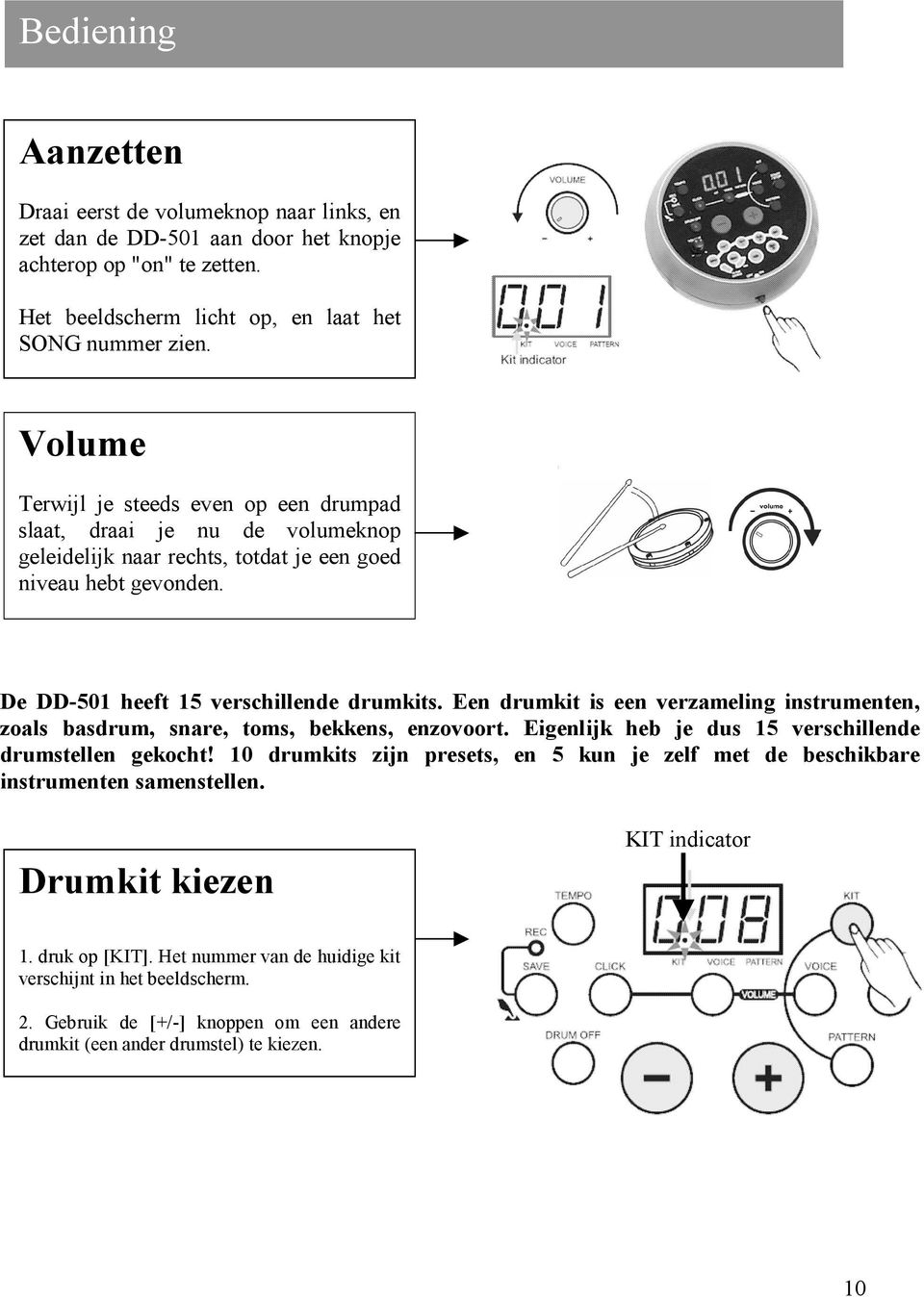 Een drumkit is een verzameling instrumenten, zoals basdrum, snare, toms, bekkens, enzovoort. Eigenlijk heb je dus 15 verschillende drumstellen gekocht!