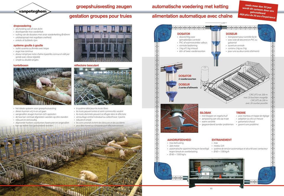 snelheid enkele of dubbele rijen systeme goutte à goutte stalles ouvertes ou fermées avec trespa auge inox continue doseur rempli par notre chaîne à pastilles connue et vidé par spirale avec vitesse