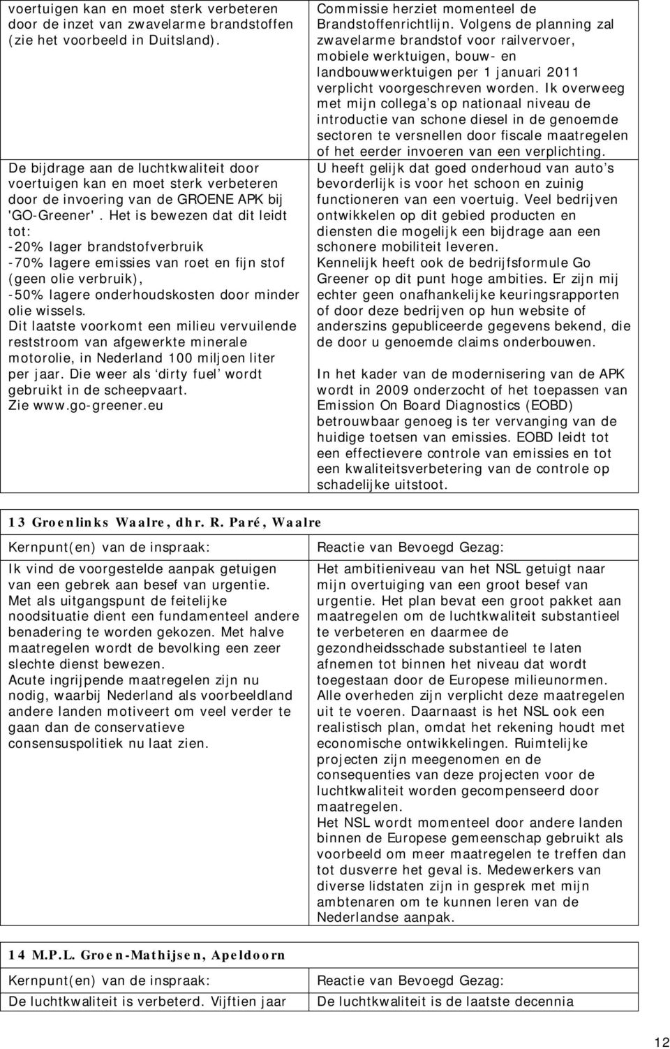 Het is bewezen dat dit leidt tot: -20% lager brandstofverbruik -70% lagere emissies van roet en fijn stof (geen olie verbruik), -50% lagere onderhoudskosten door minder olie wissels.