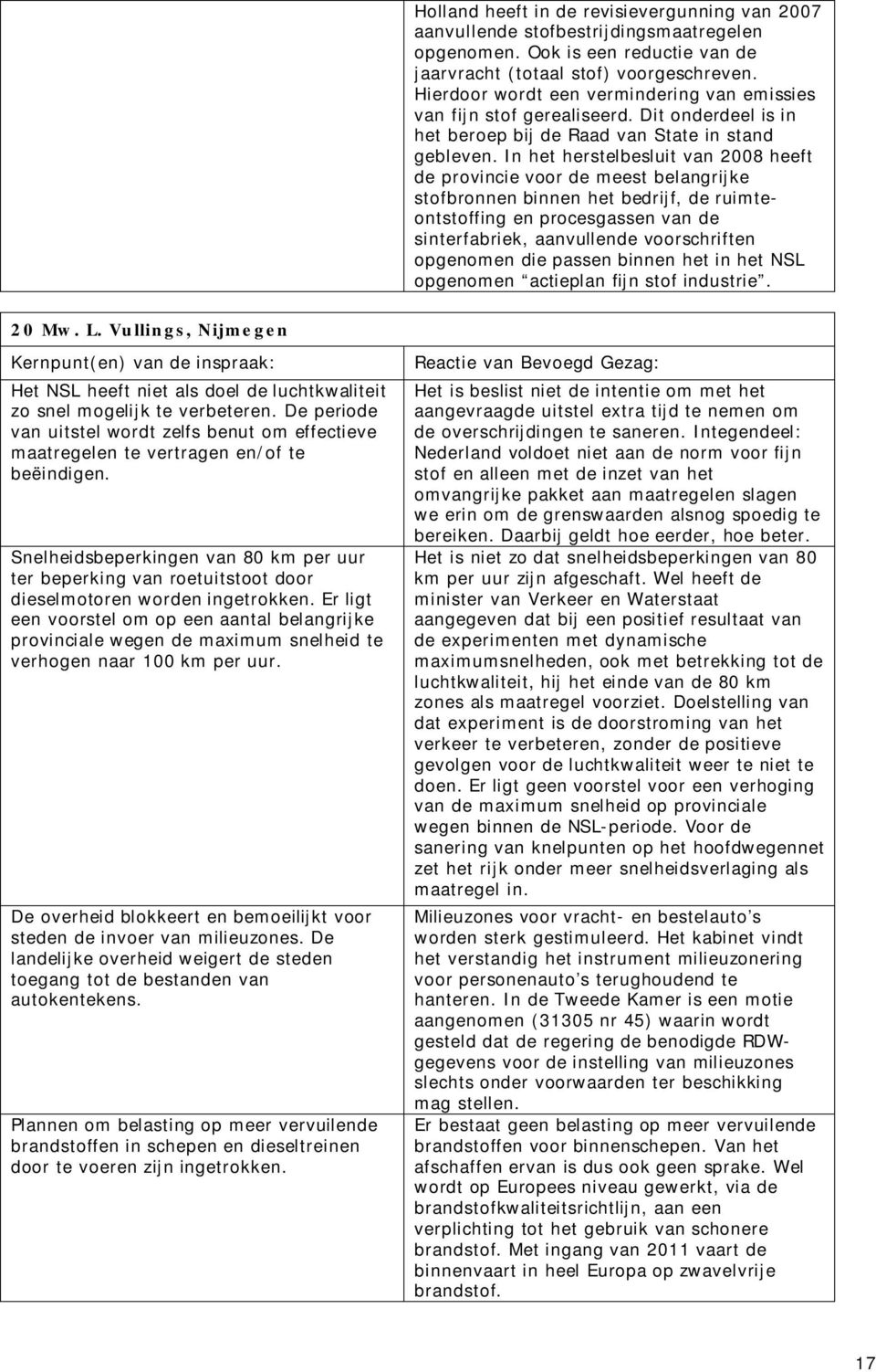 In het herstelbesluit van 2008 heeft de provincie voor de meest belangrijke stofbronnen binnen het bedrijf, de ruimteontstoffing en procesgassen van de sinterfabriek, aanvullende voorschriften